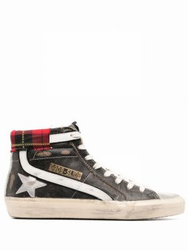 Distressed-finish High-top Sneakers In Black