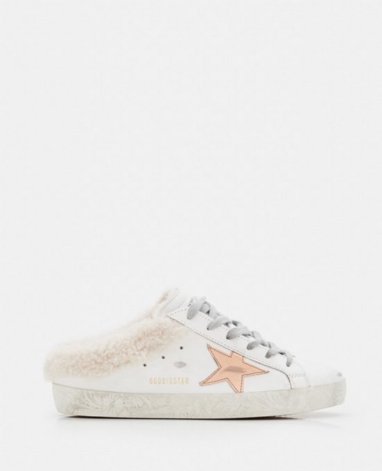 Superstar Sabot With Shearling In White