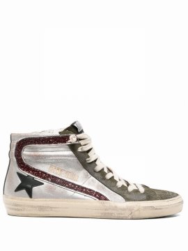 Slide High-top Sneakers In Silber