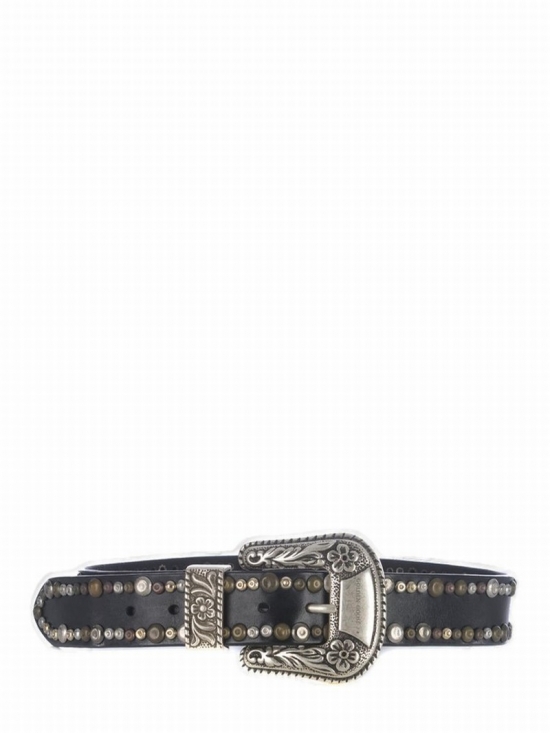 Deluxe Brand Embellished Buckle Belt In Black