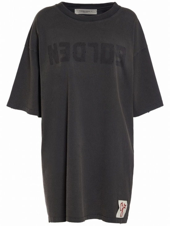 Golden Cotton Jersey T-shirt In Anthracite