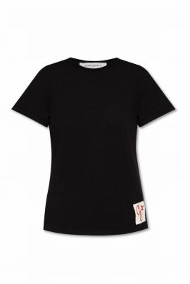 Deluxe Brand Logo Patch Crewneck T In Black