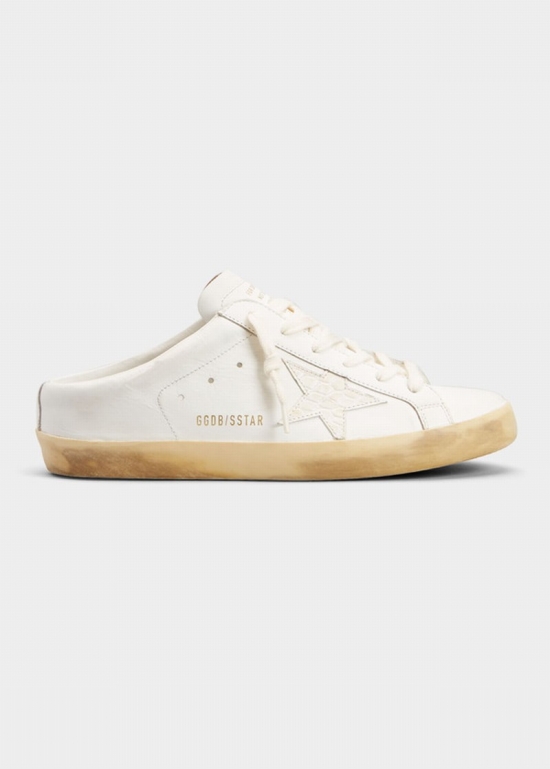 Superstar Sabot Croco Slide Sneakers In Whiteivory