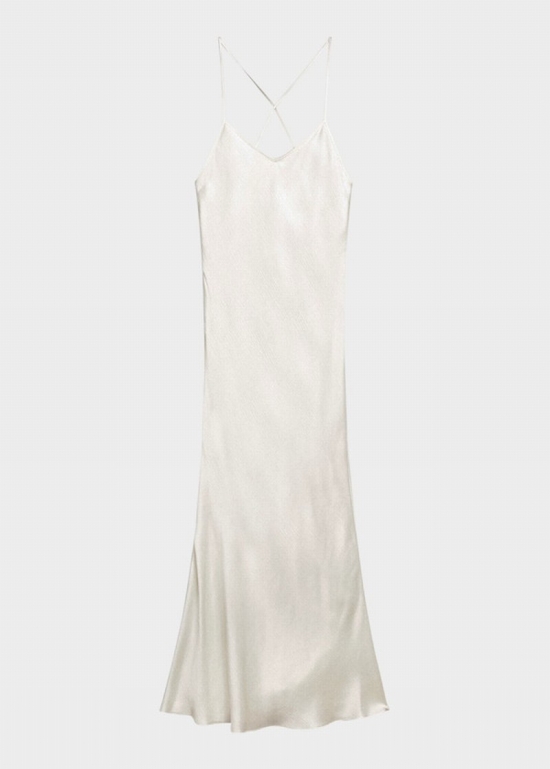 Journey Maxi Slip Dress In White