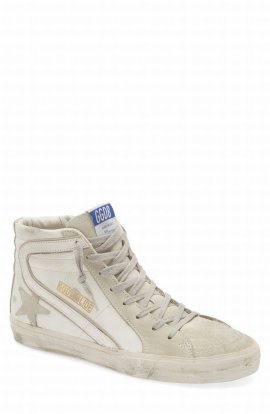 Slide High Top Sneaker In White/ Ice