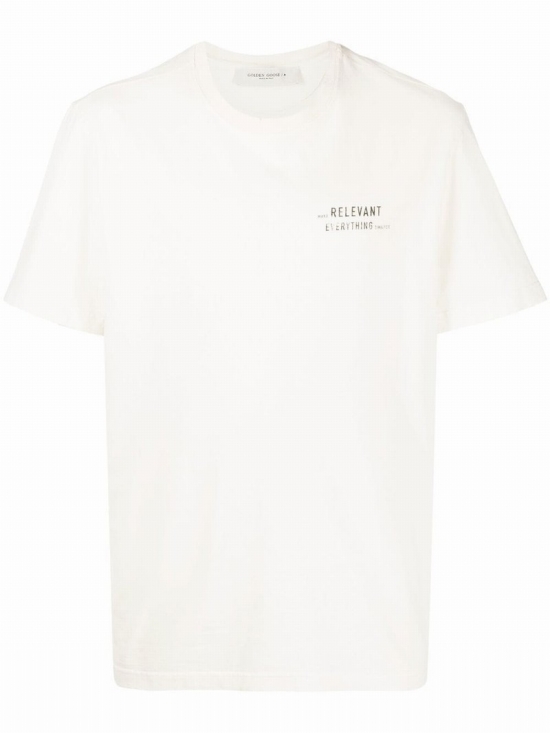 Slogan-print T-shirt In Neutrals