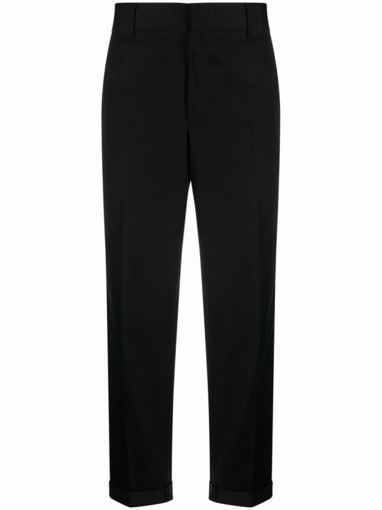 Logo-patch Straight-leg Trousers In Black