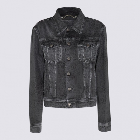 Button-up Denim Jacket In Black