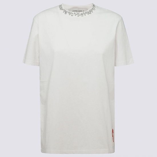 White Cotton T-shirt In Vintage White