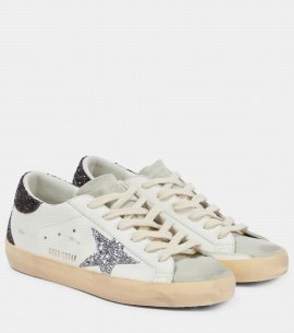 Super-star Leather Sneakers In White/ice/silver/coffee Brown