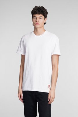 Golden T-shirt In White Cotton