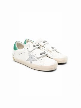 Kids' Old School Touch-strap Sneakers In White