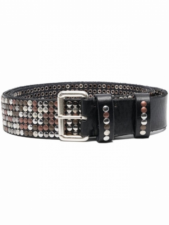 Leather Studded Belt In Black