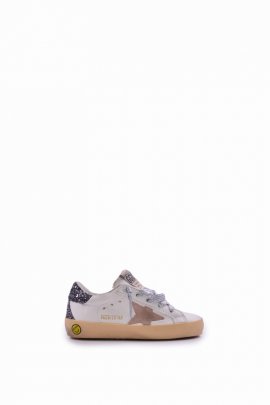 Kids' Leather Super-star Sneakers In Cream/beige/dark Grey