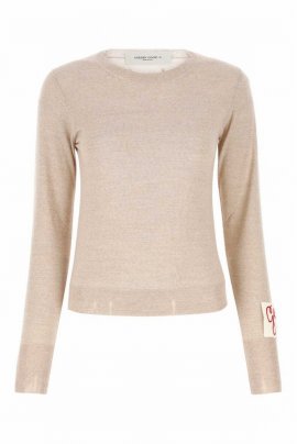 Deluxe Brand Distressed Effect Knit Jumper In Beige