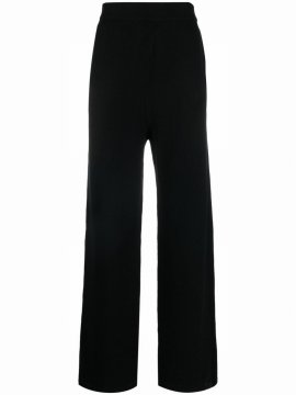 Crochet Cashmere-blend Trousers In Black