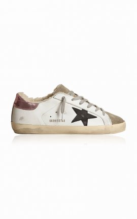 Women's Super-star Shearling-lined Leather Sneakers In White