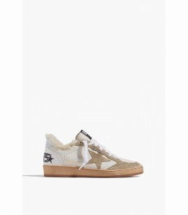 Ballstar Suede Sneaker In White/taupe/silver