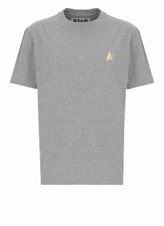 T-shirts And Polos In Medium Grey Melange/gold