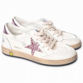 Kids' Sneakers Bianche In Pelle Con Lacci In Bianco