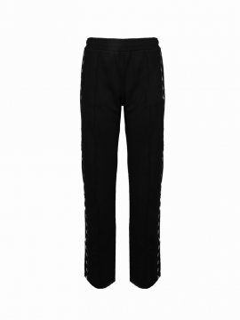 Jogging Trousers With Stars On The Sides In Dark Blue/ White