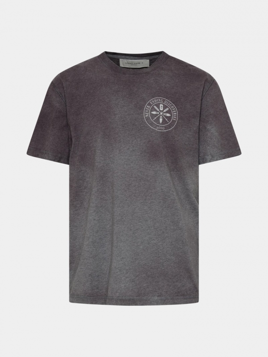 Purple Cotton T-shirt In Grey