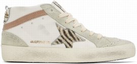 Ssense Exclusive White & Gray Mid Star Sneakers In White/ice Grey/zebr