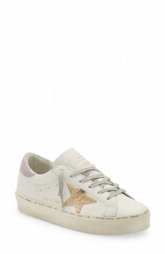 Hi Star Platform Sneaker In White/ Gold/ Lilac