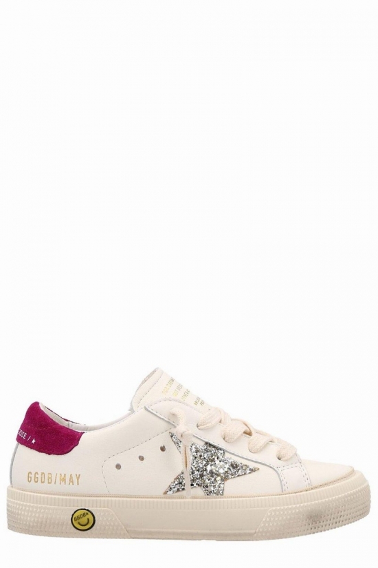 Kids' Logo Detailed Low-top Sneakers In White Platinum Magenta