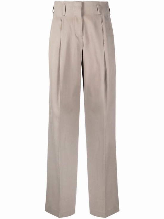 Tailored High-waisted Trousers In Brown