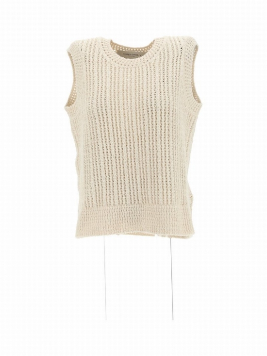 Chunky Knit Vest In Neutrals