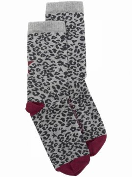 Leopard-print Ankle Socks In Multi-colored