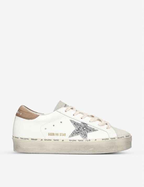 Hi Star Logo-embroidered Leather Low-top Trainers In White/oth