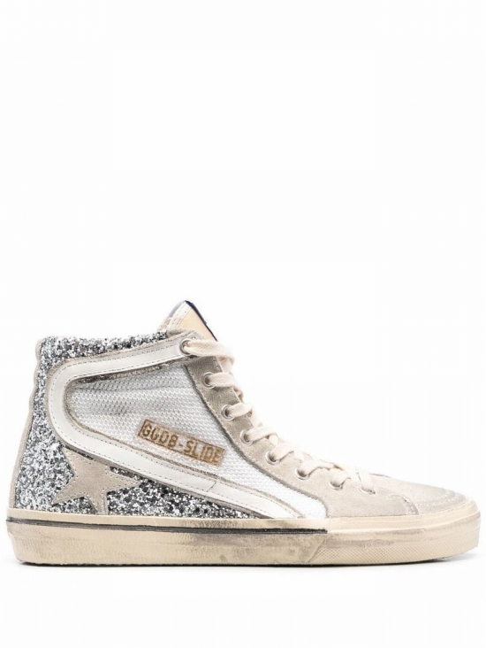 Slide High-top Sneakers In Silber