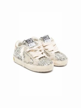 Kids' Super-star Glitter-detail Low-top Sneakers In Silver