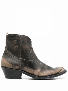 Almond-toe Ankle Boots In Brown