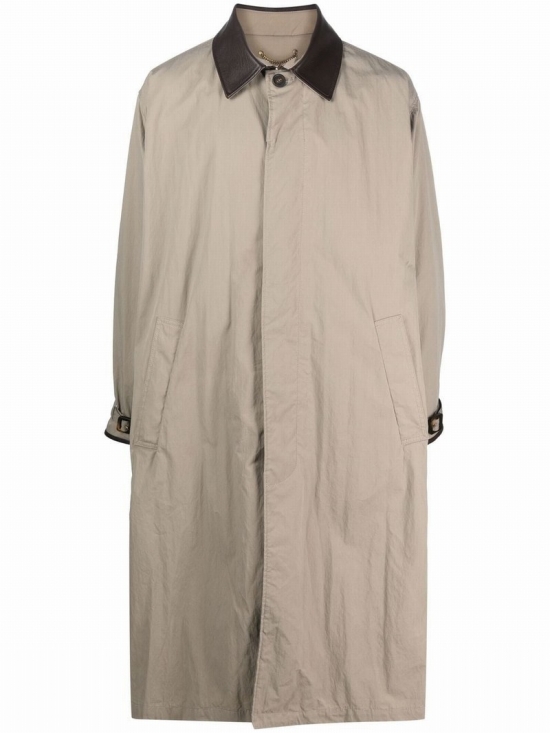 Buttoned Trench Coat In Grau