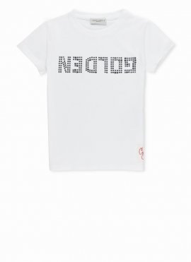 Kids' Golden T-shirt In Optic White