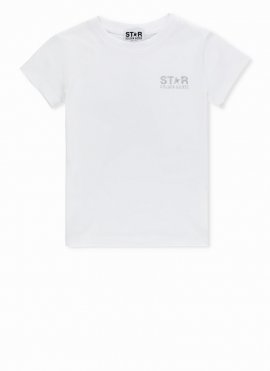 Kids' Big Star T-shirt In White/silver