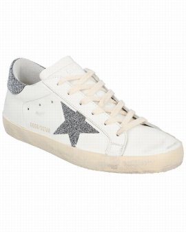 Crystal Superstar Leather Sneaker In White