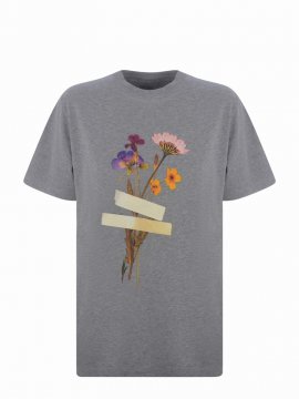 T-shirt In Cotone In Grigio