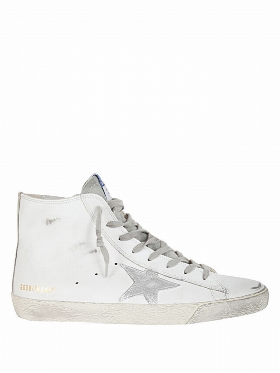 Francy Leather Upper Suede Laminated Star In White Silver Milk