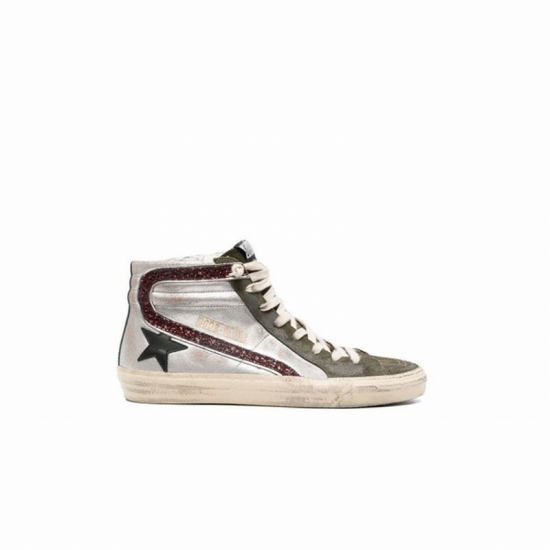 Silver Slide High-top Sneakers