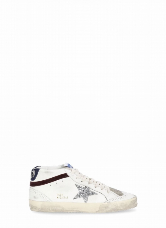 Mid Star Classic Sneakers In White/silver/wine/medieval Blu