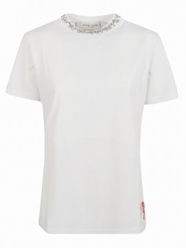 Regular Round Neck T-shirt In Vintage White