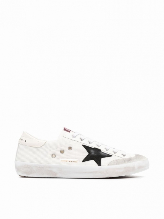 Super-star Penstar Net Upper Leather Toe And List Nabuk Star Nappa Heel Multifoxing In White