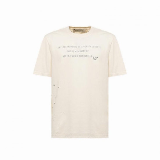 Slogan Printed Crewneck T-shirt In Bianco