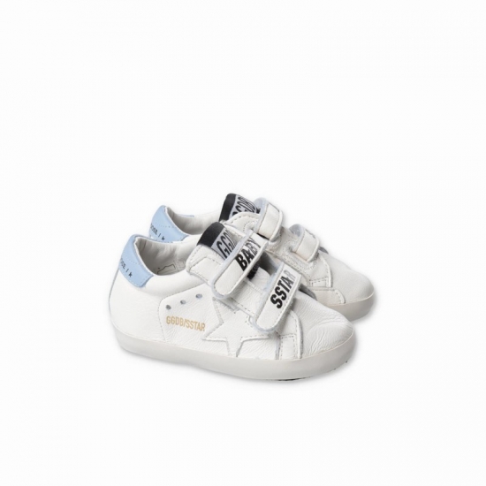 Kids' Set Bianco Con Babbucce In Pelle E Due Paia Di Calzini Baby Boy