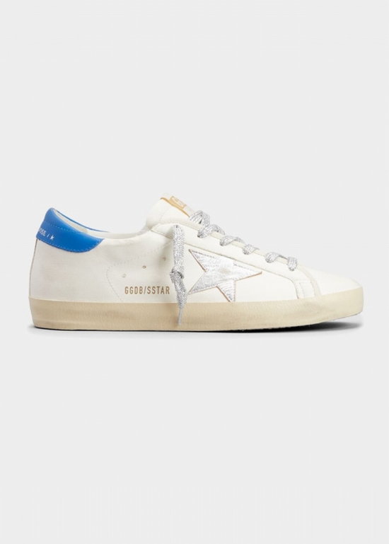 Superstar Mixed Leather Low-top Sneakers In Creamsilverblue