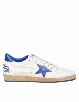 Sneakers Ball Star In White And Bluette Leather In White/bluette